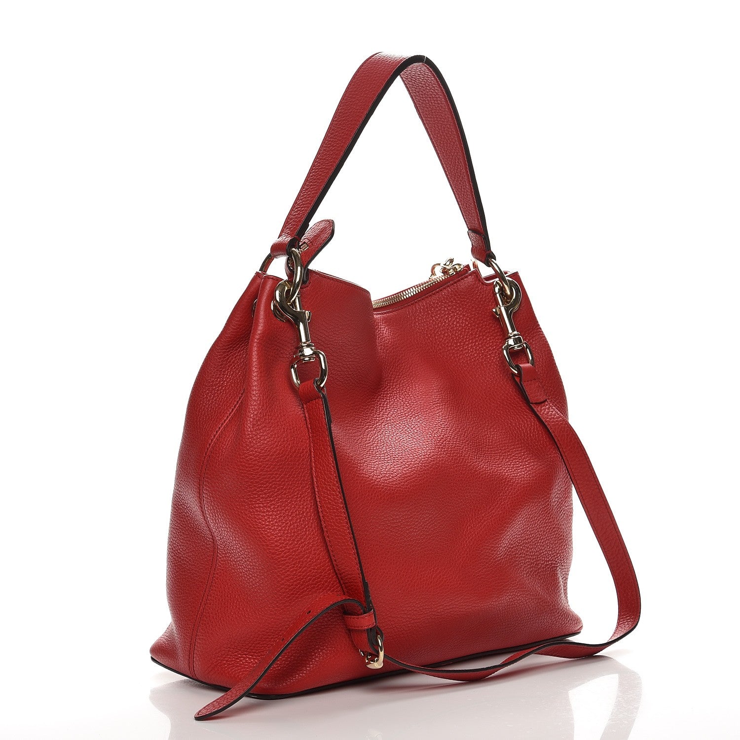 Gucci Pebbled Calfskin Large Soho Hobo Tabasco Red 4 of 10