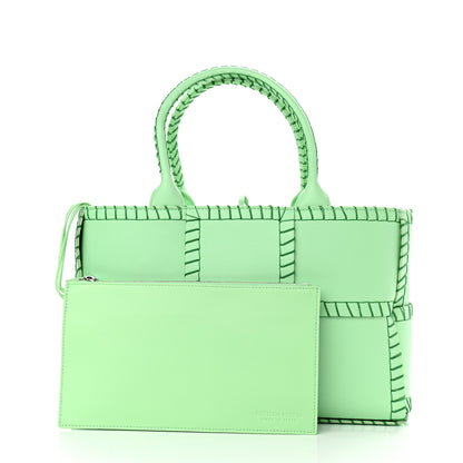 Bottega Veneta Nappa Maxi Intrecciato Overlock Stitched Small Arco Tote Wasabi Parakeet 3 of 11