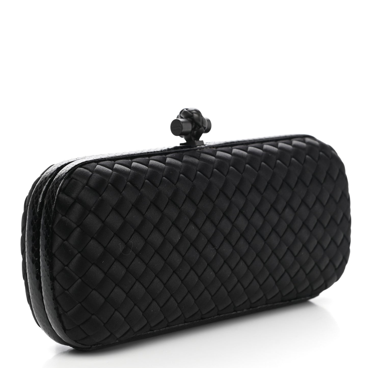 Satin Ayers Intreccio Impero Stretch Knot Clutch Black