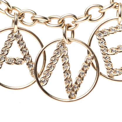 Chanel Metal Strass Crystal Logo Necklace Gold 8 of 11