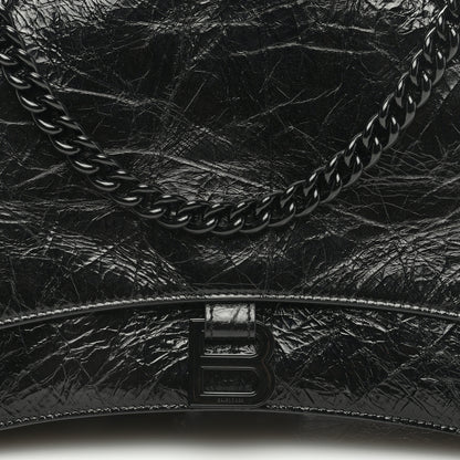 Balenciaga Crushed Calfskin Monochrome Medium Crush Chain Bag Black 6 of 8