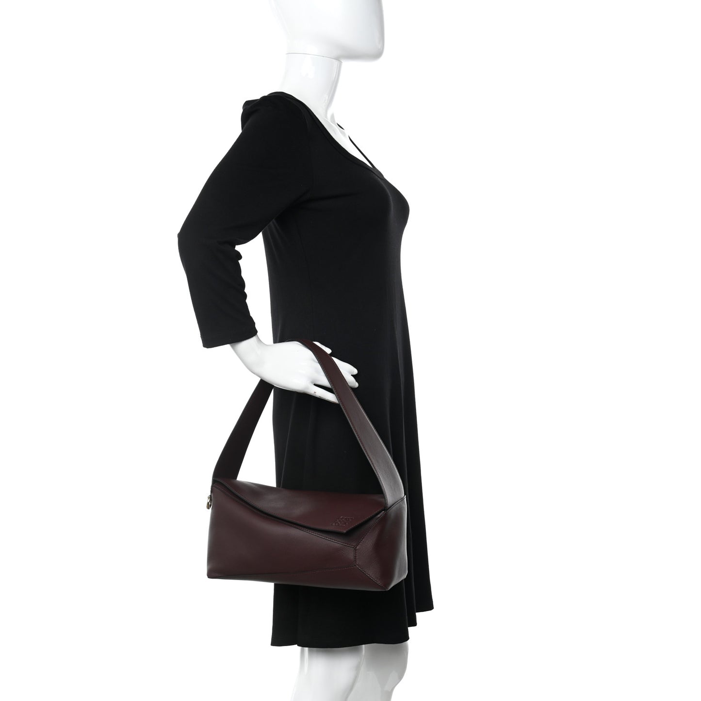 Calfskin Puzzle Hobo Prune
