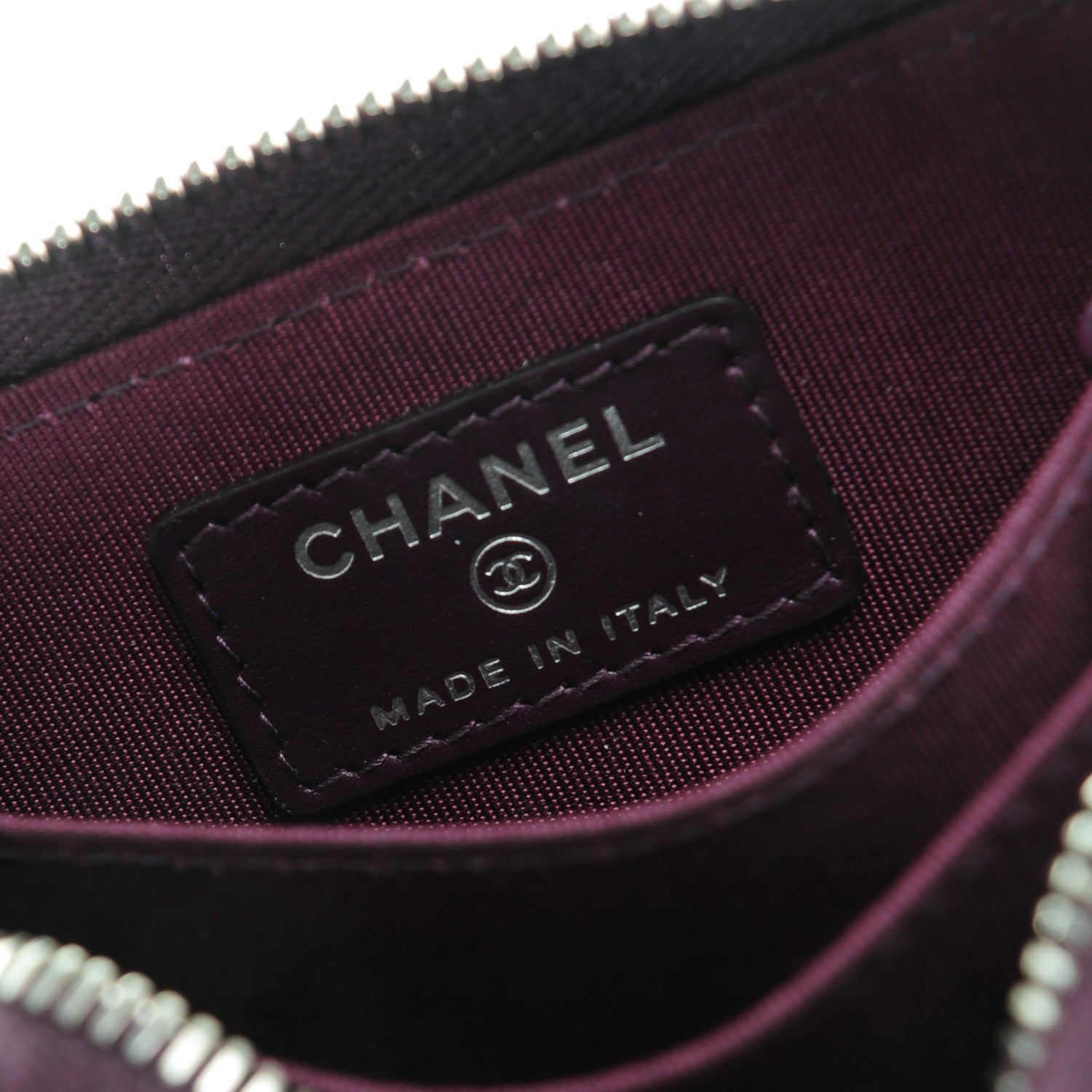 Chanel Patent Calfskin Quilted Zip Coin Purse Purple 6 of 7