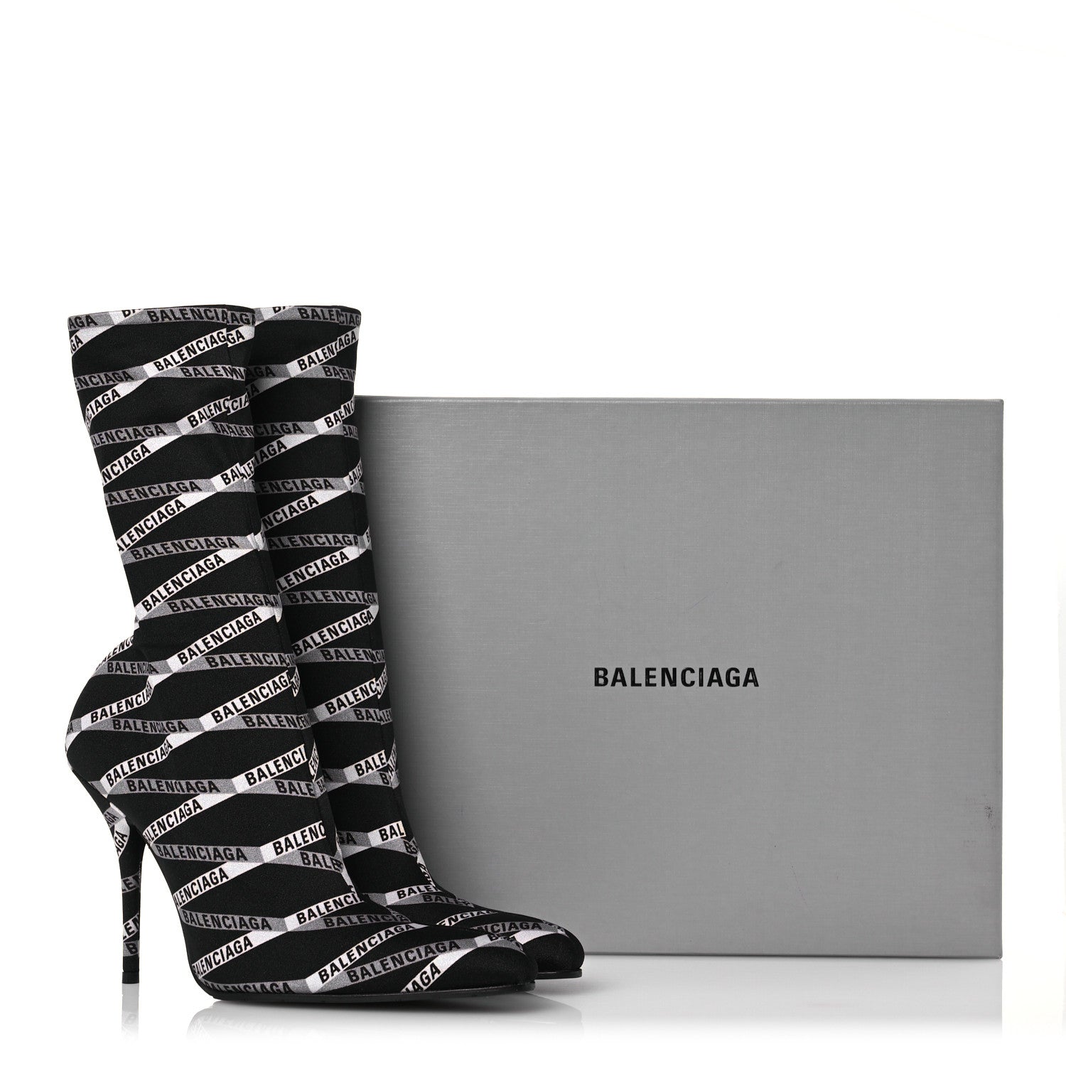 Balenciaga Spandex Losange Monogram 110mm Booties 40 Gris Black 8 of 8