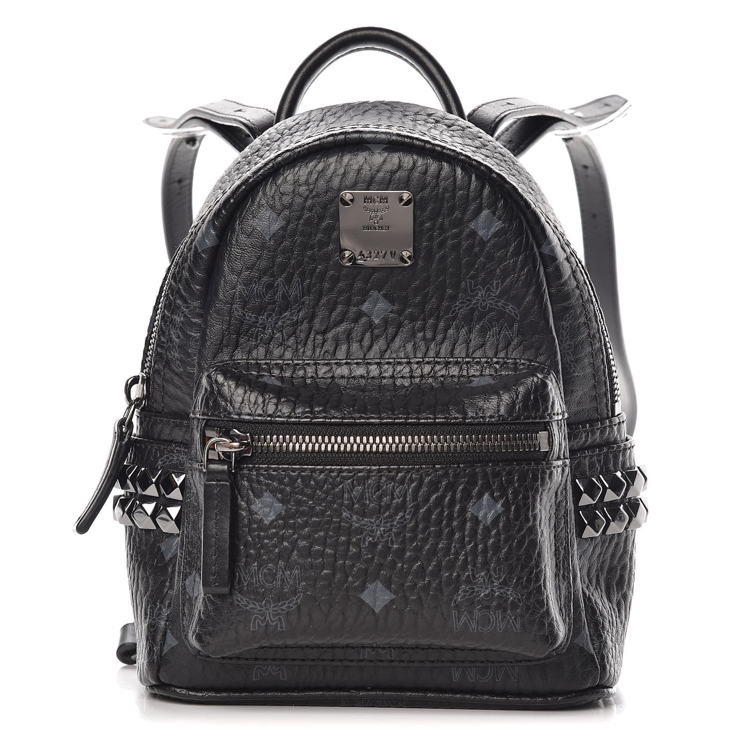 MCM Visetos Studded X-Mini Bebe Boo Backpack Black 1 of 8