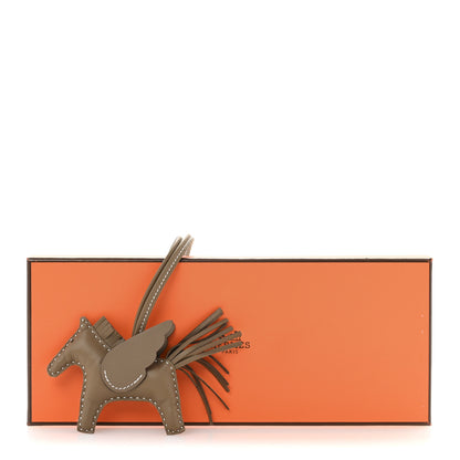 Hermes Milo Lambskin Grigri Rodeo Pegase Horse Bag Charm PM Etoupe 5 of 5
