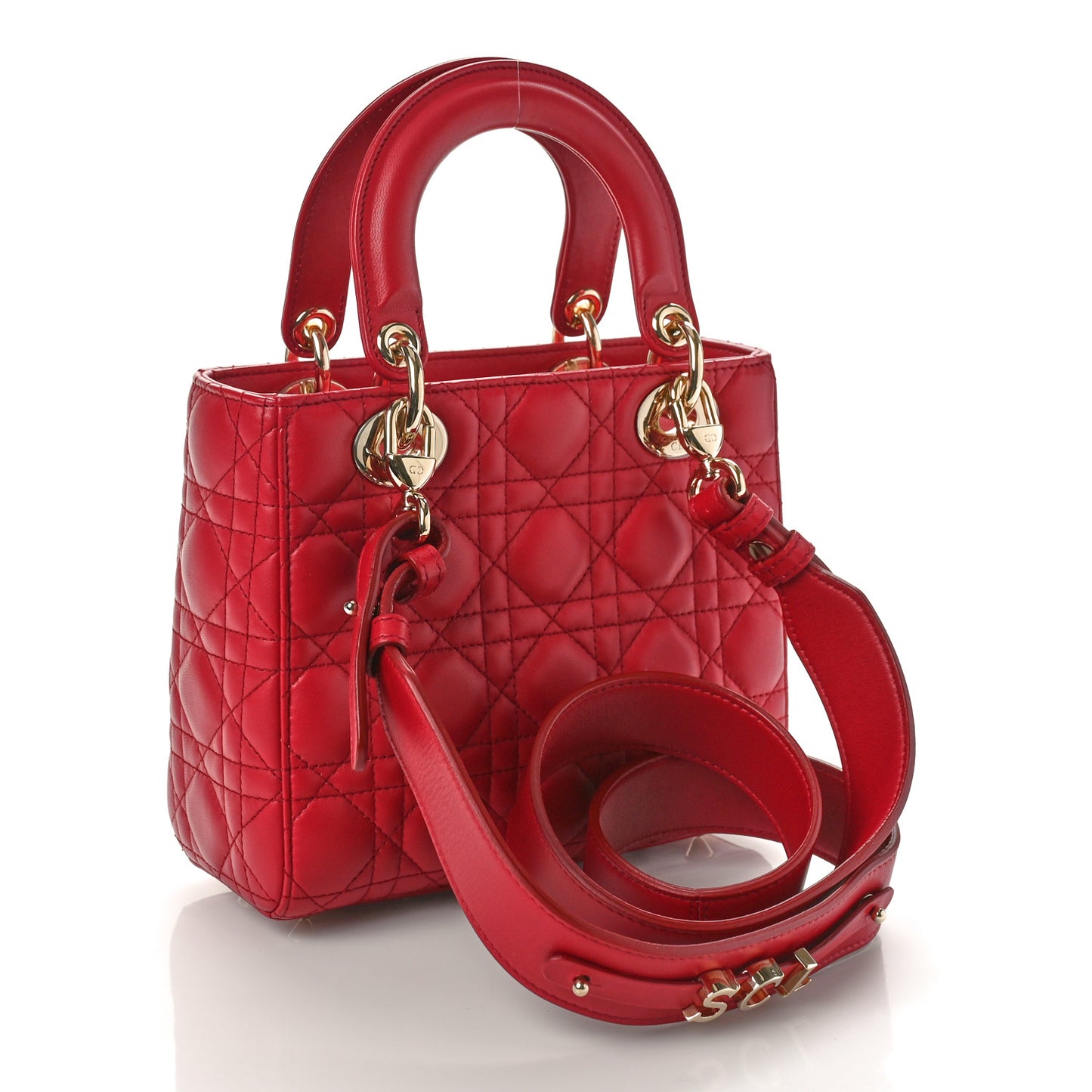 Lambskin Cannage Small My ABCDior Lady Dior Red