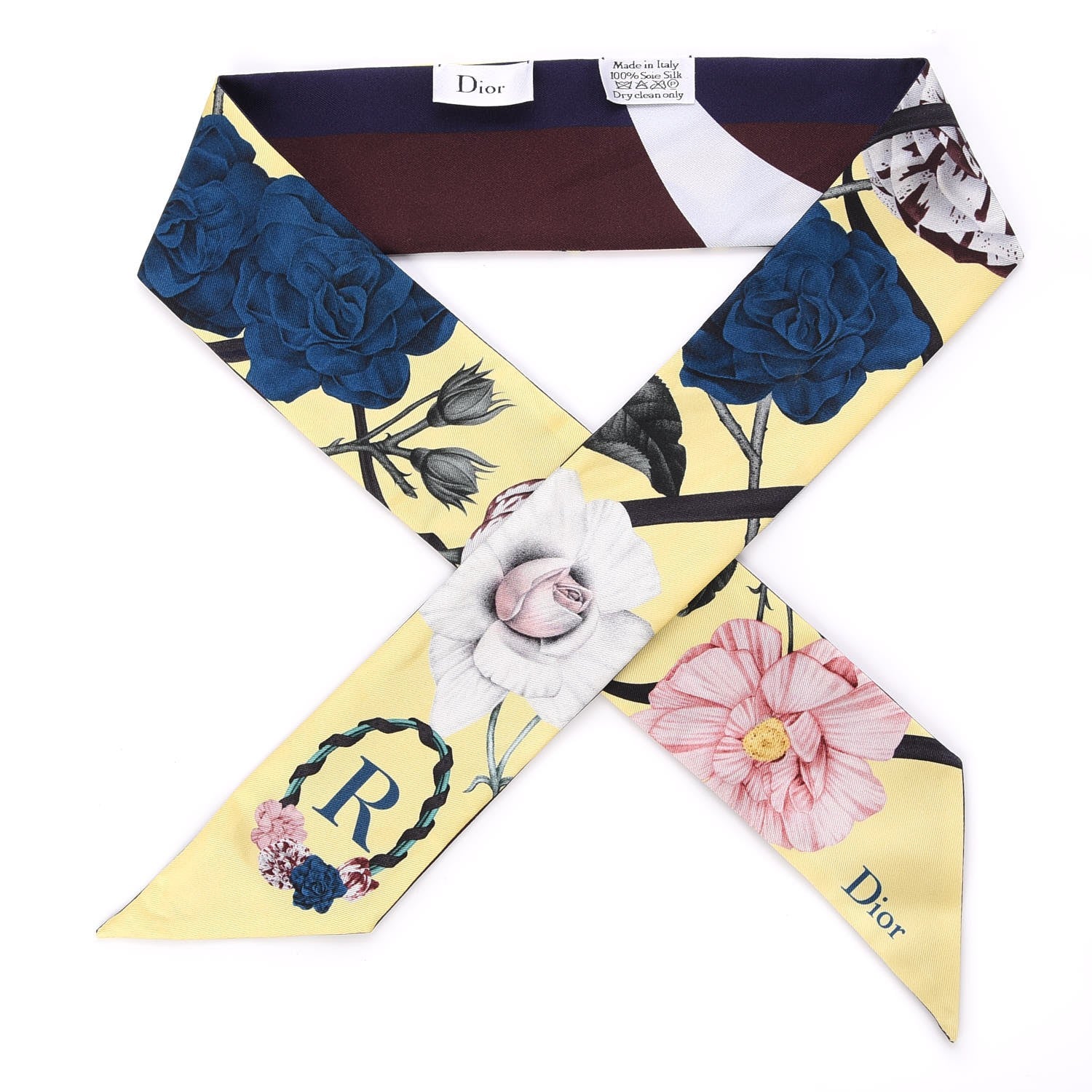 Christian Dior Silk ABCDior R Mitzah Scarf Yellow 1 of 5