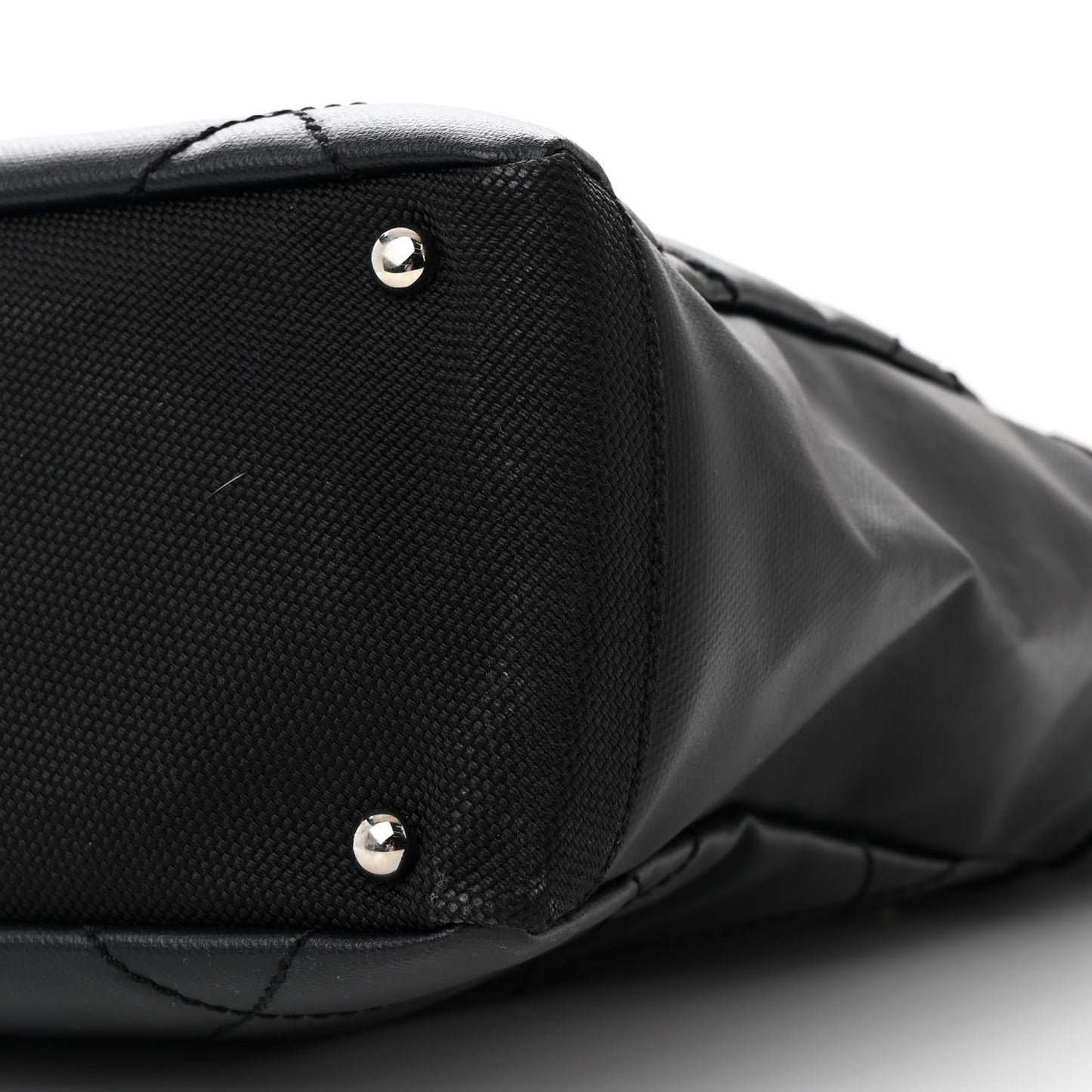Coated Canvas Quilted Small Paris Biarritz Tote Black