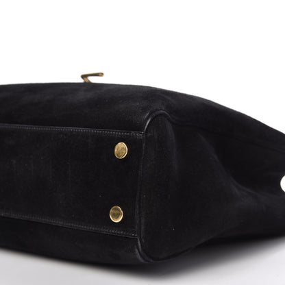 Saint Laurent Suede Monogram Cassandre Shopper Black 7 of 11