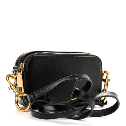 Marc Jacobs Saffiano Sequin Crystal Embellished Small Snapshot Camera Bag Black 3 of 12
