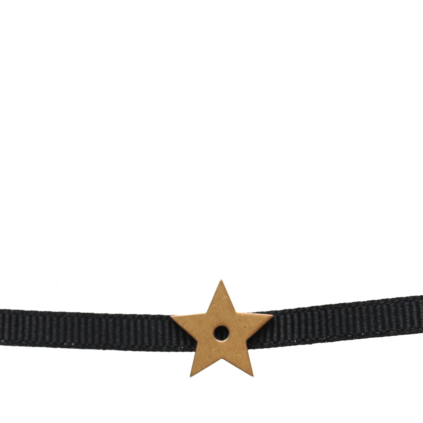 Grosgrain Ribbon Star Choker Necklace Black