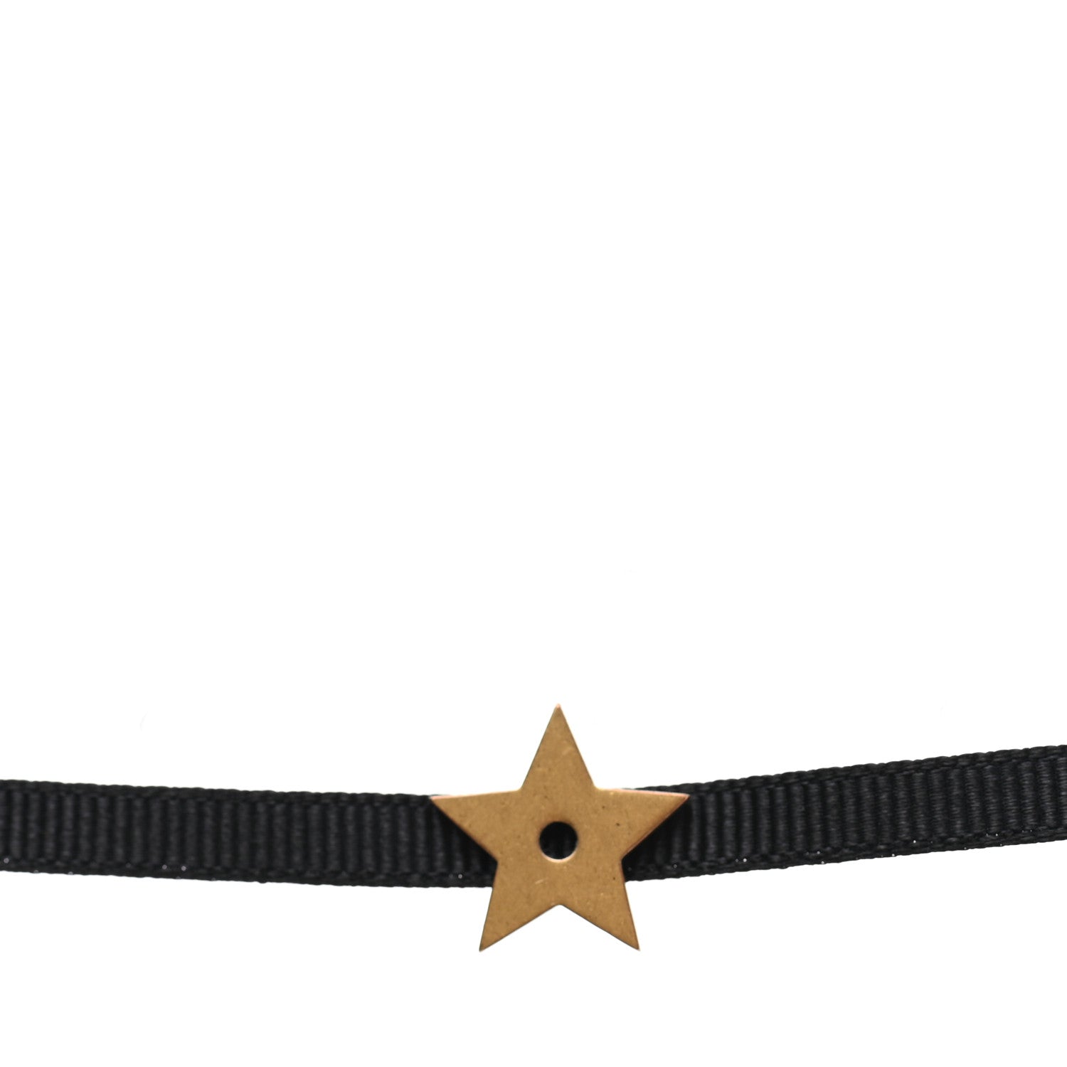 Christian Dior Grosgrain Ribbon Star Choker Necklace Black 3 of 6