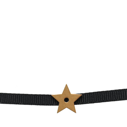 Christian Dior Grosgrain Ribbon Star Choker Necklace Black 3 of 6