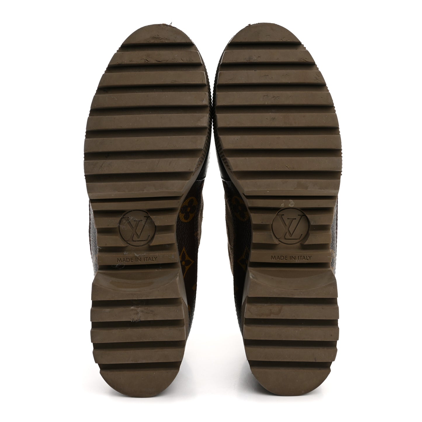 Suede Calfskin Monogram Laureate Platform Desert Boots 37.5 Taupe