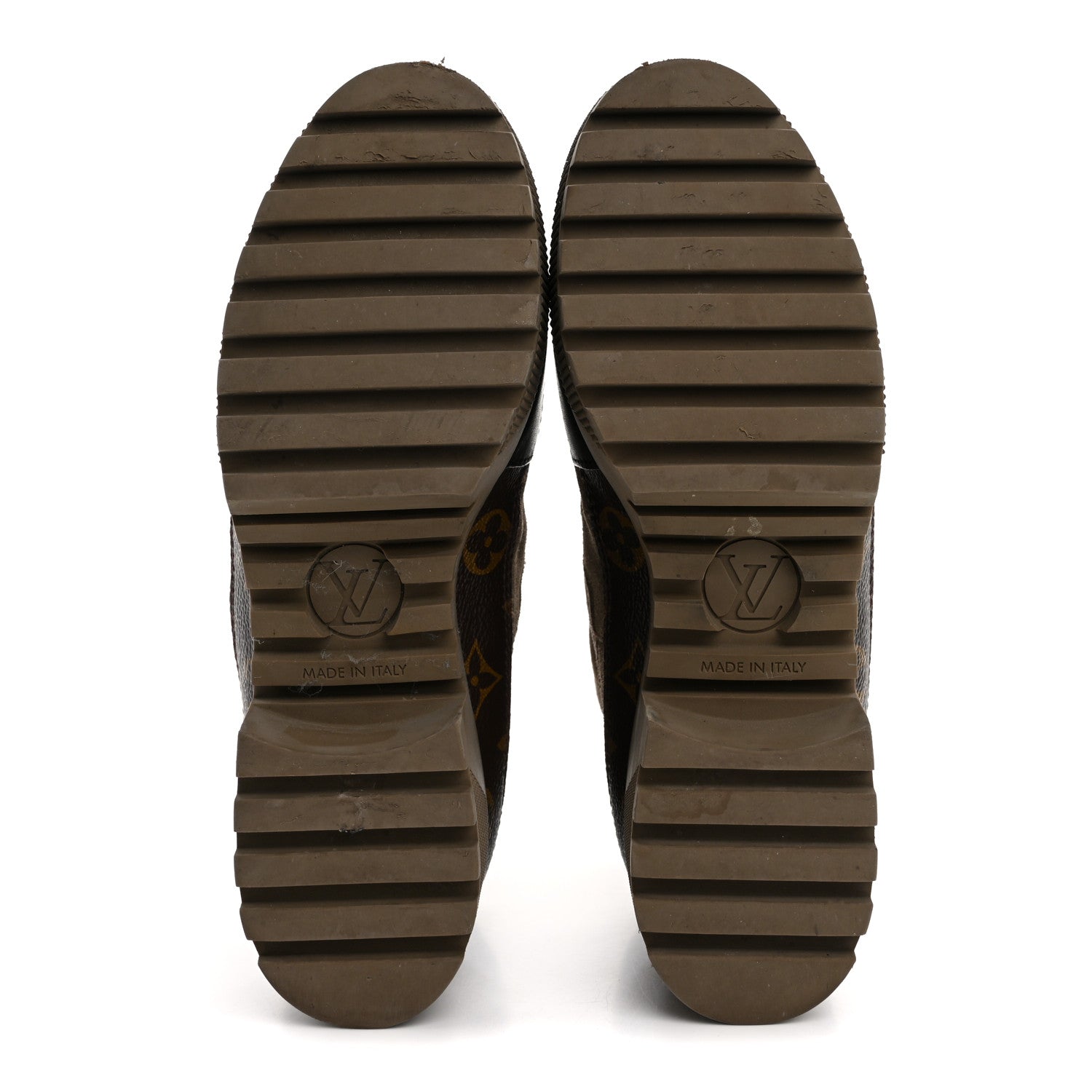 Louis Vuitton Suede Calfskin Monogram Laureate Platform Desert Boots 37.5 Taupe 6 of 15