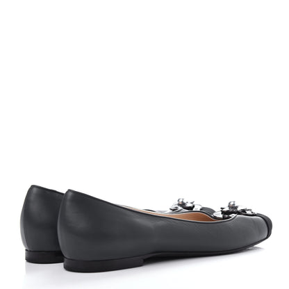 Chanel Lambskin Grosgrain Camellia Ballerina Flats 39.5 Black 4 of 10