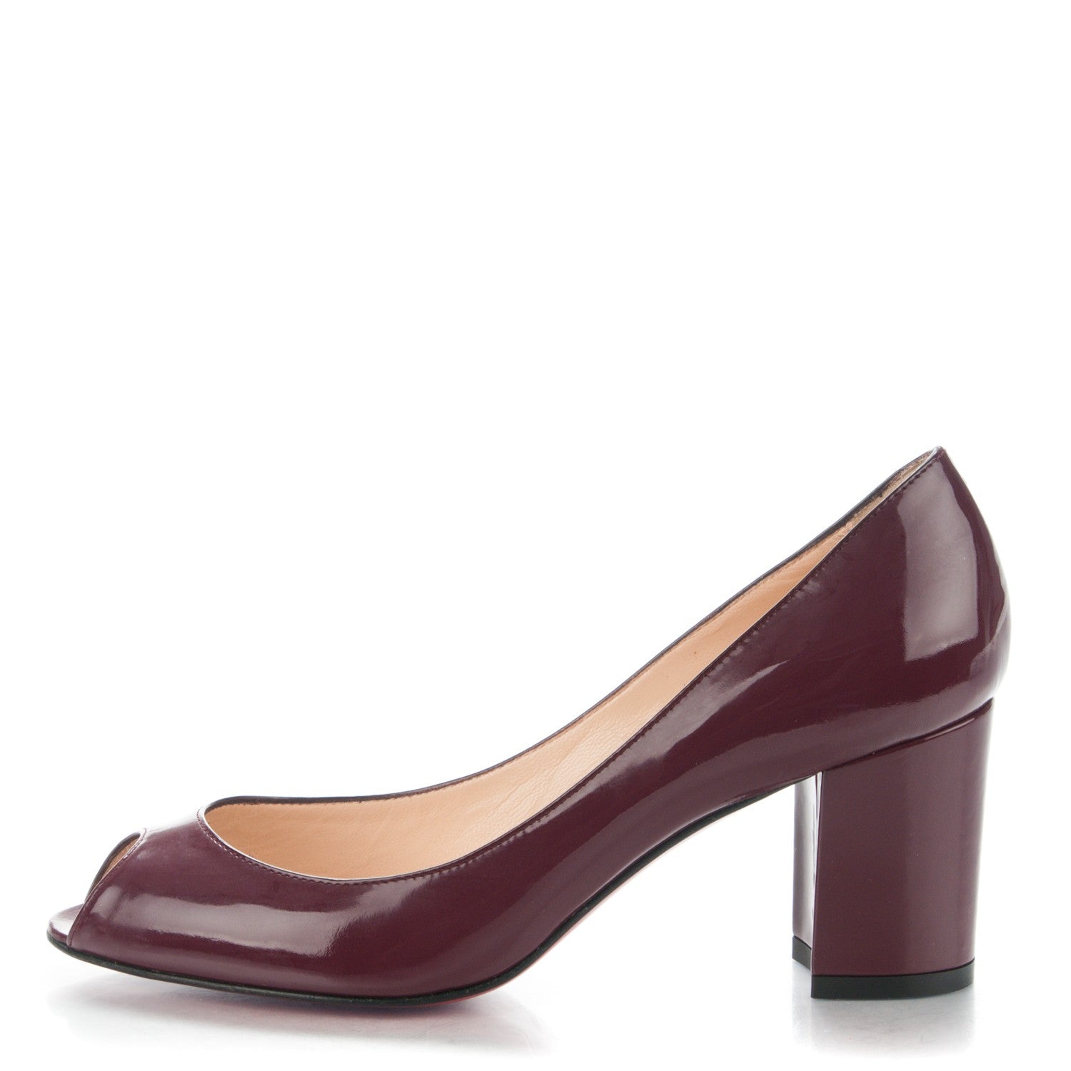 Christian Louboutin Patent Aperto Pumps 37 Wine 1 of 6