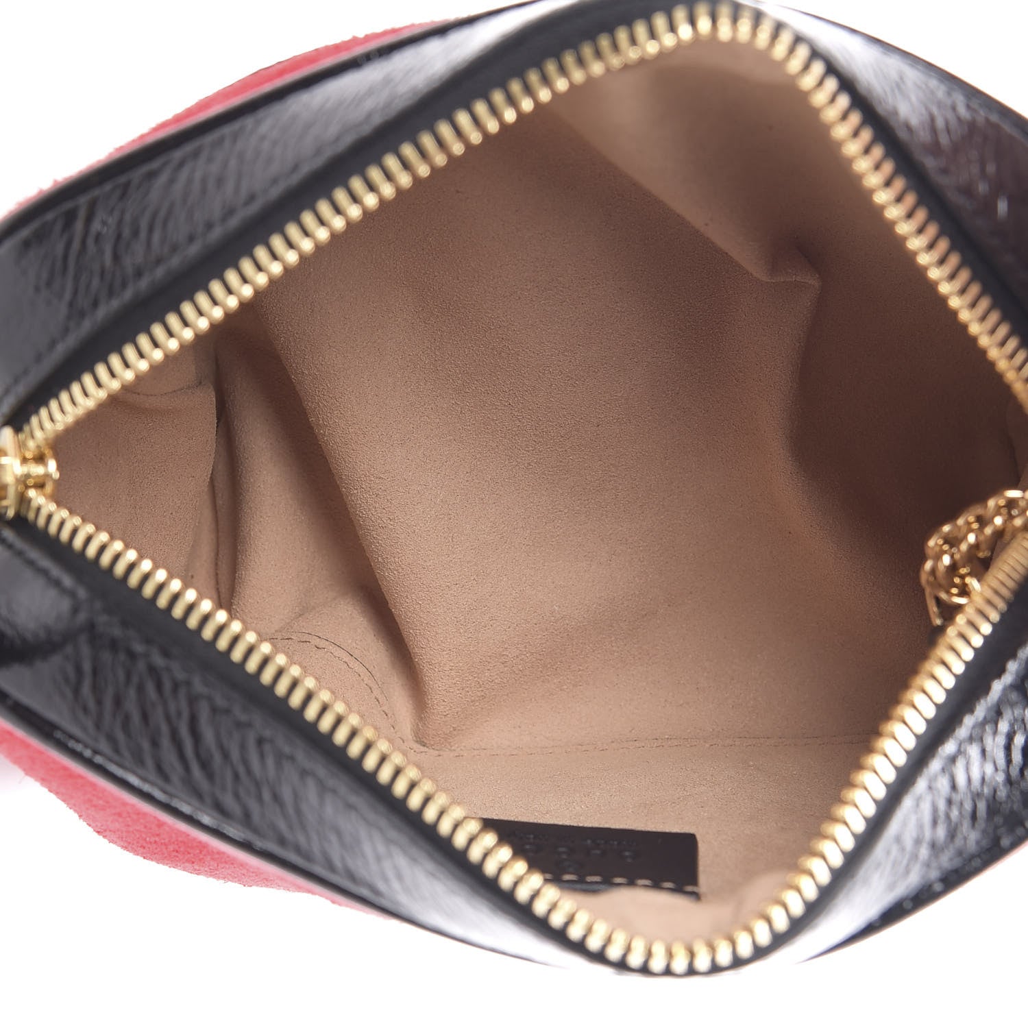 Gucci Suede Patent Web Mini Ophidia Shoulder Bag Red 5 of 11