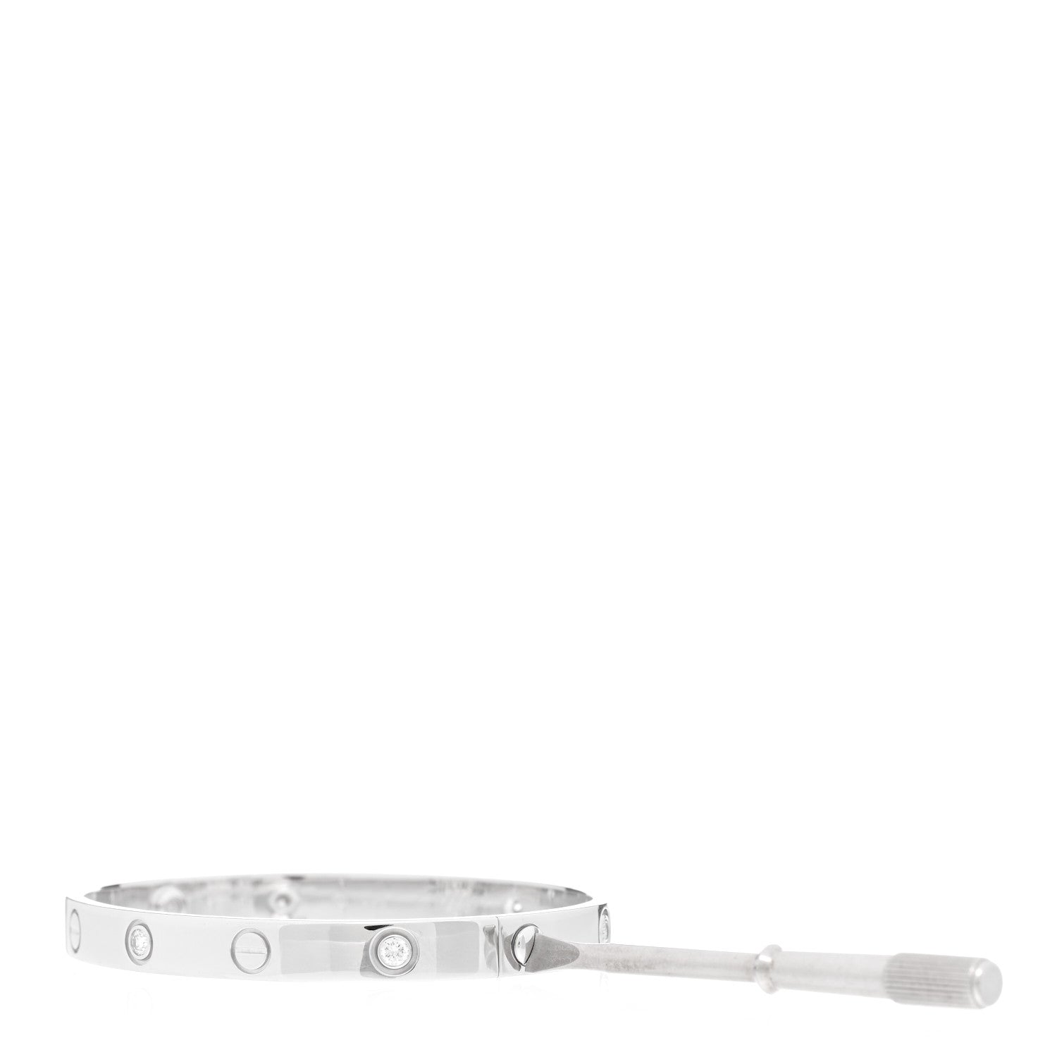 Cartier 18K White Gold 6 Diamond LOVE Bracelet 17 3 of 6