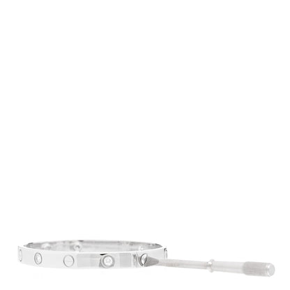Cartier 18K White Gold 6 Diamond LOVE Bracelet 17 3 of 6