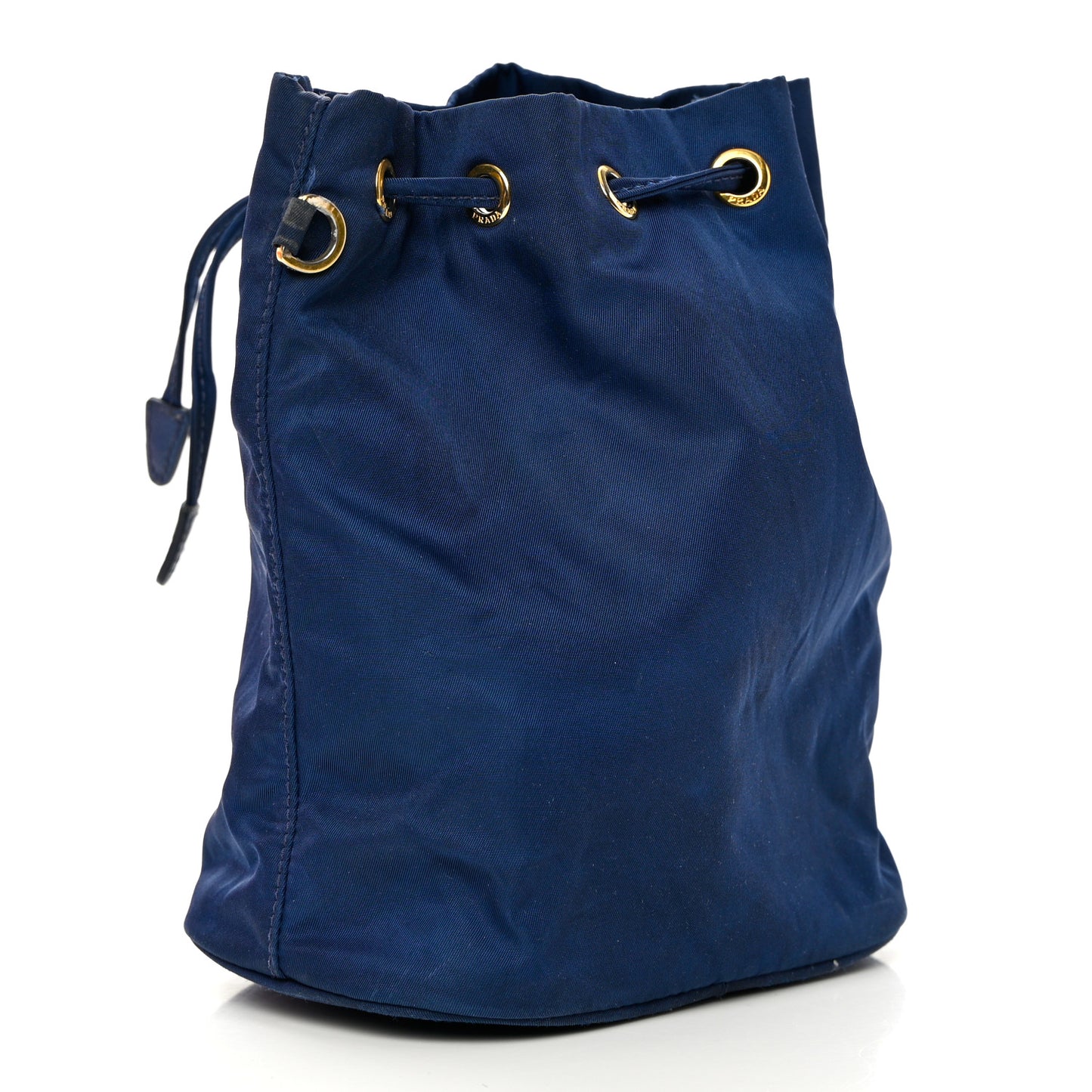 Saffiano Tessuto Nylon Vela Bucket Wristlet Blue
