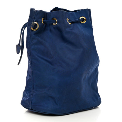 Prada Saffiano Tessuto Nylon Vela Bucket Wristlet Blue 3 of 16