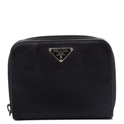 Prada Saffiano Metal Compact Wallet Black 1 of 14