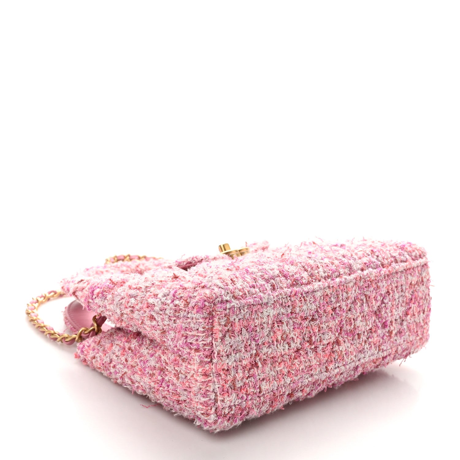 Chanel Tweed Quilted Nano Kelly Shopper Pink 4 of 10