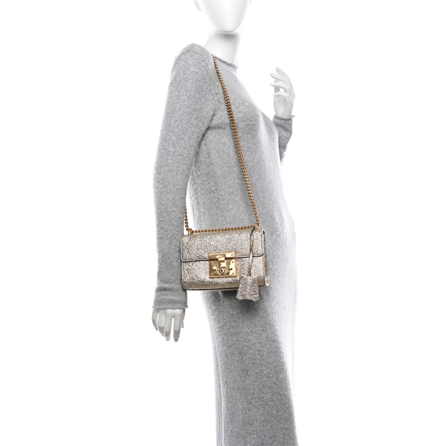 Galassia Small Padlock Shoulder Bag Platino