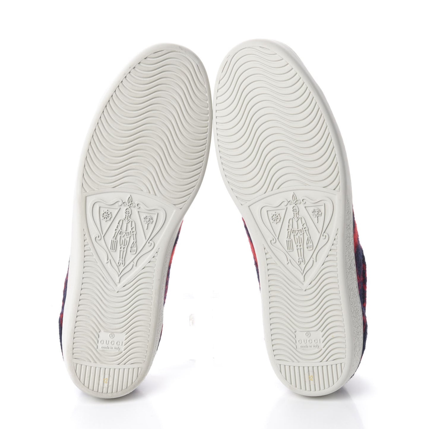 Covered Wool Big GG Monogram Mens Sneakers 12 Blue Red Mystic White