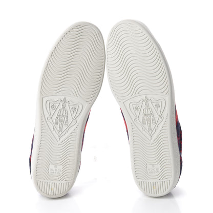 Gucci Covered Wool Big GG Monogram Mens Sneakers 12 Blue Red Mystic White 6 of 9
