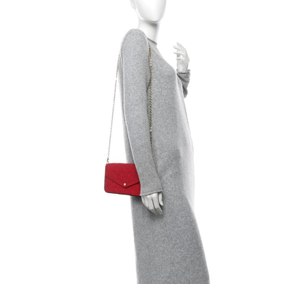 Louis Vuitton Empreinte Pochette Felicie Chain Wallet Scarlet 2 of 11