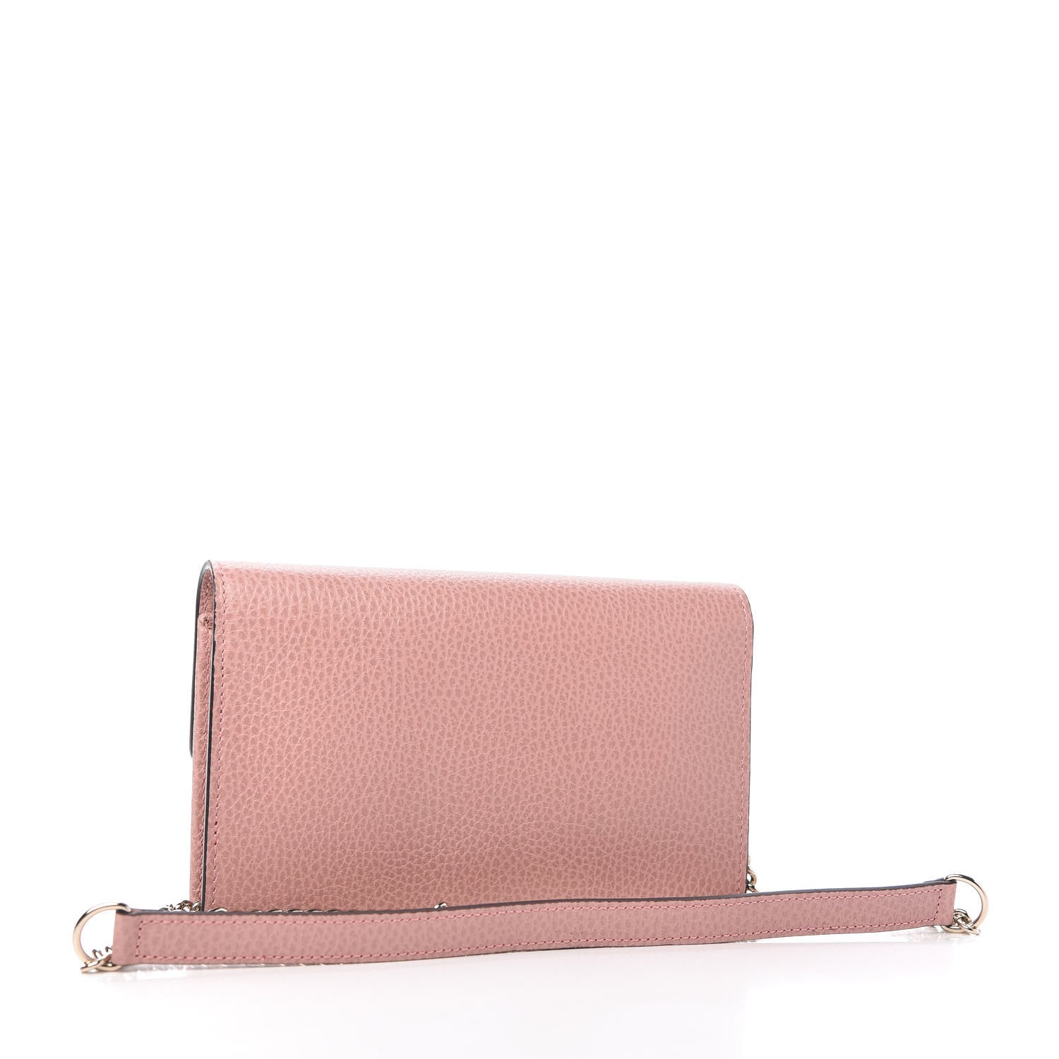 Gucci Dollar Calfskin Interlocking G Chain Wallet Soft Pink 3 of 9