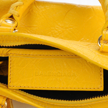 Balenciaga Agneau Classic Silver Hardware Nano City Jaune Epi 6 of 7
