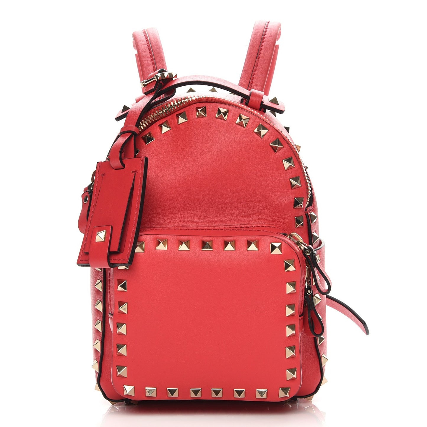 Calfskin Mini Rockstud Backpack Deep Fuxia