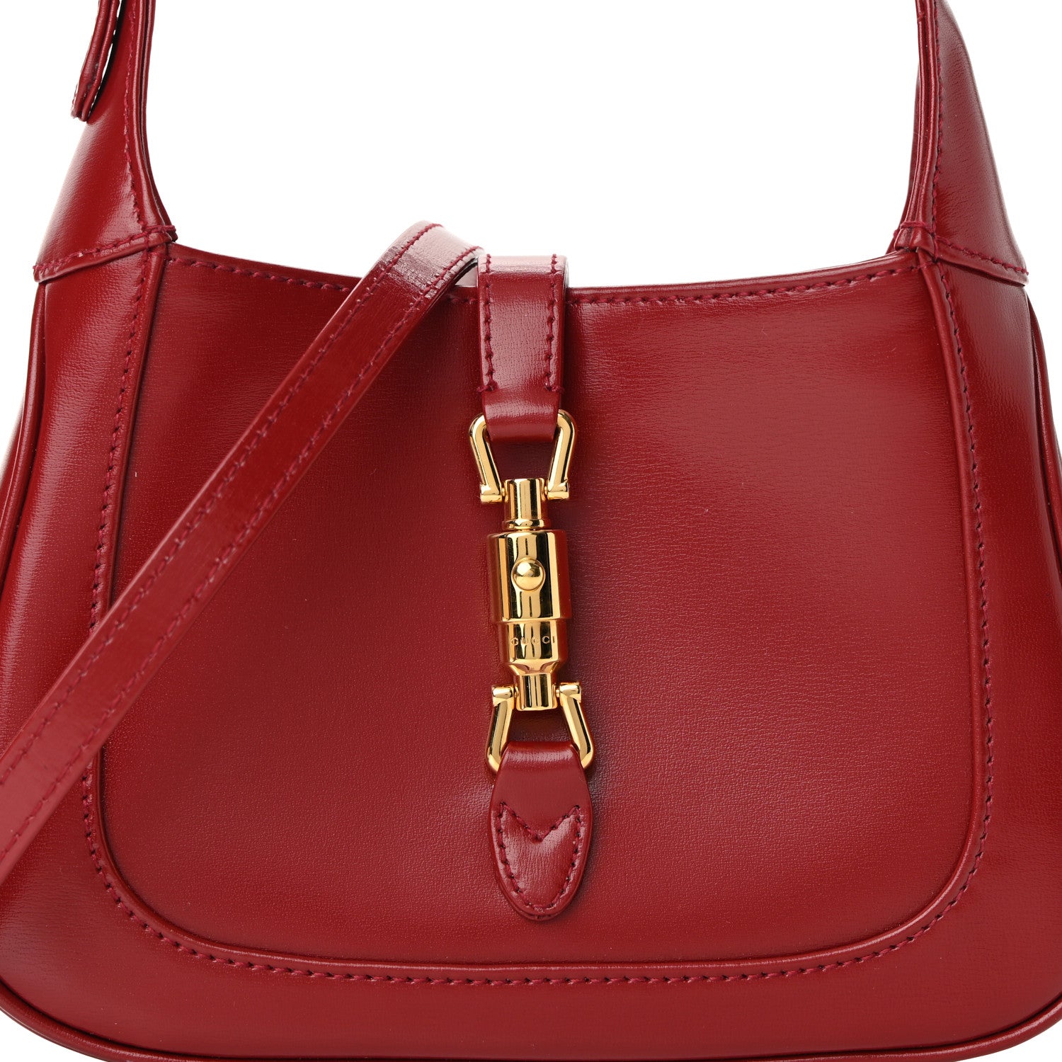 Gucci Boarded Dyana Lux Calfskin Mini Jackie 1961 Hobo New Cherry Red 7 of 10