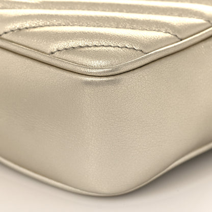 Saint Laurent Metallic Calfskin Matelasse Monogram Lou Belt Bag Platino 9 of 9