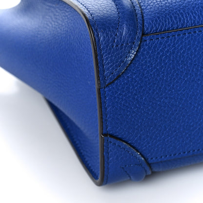 Celine Drummed Calfskin Nano Luggage Indigo 8 of 12