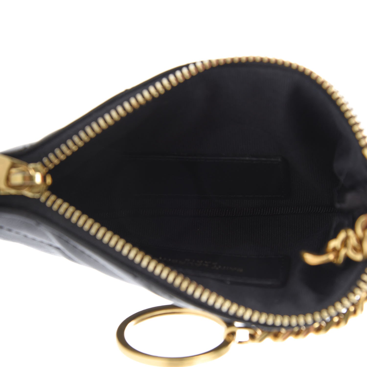 Saint Laurent Calfskin Matelasse Monogram Key Pouch Black 5 of 8