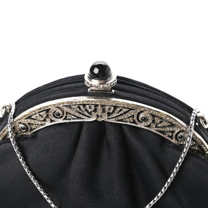 Judith Leiber Satin Crystal Pleated Evening Bag Black 11 of 11