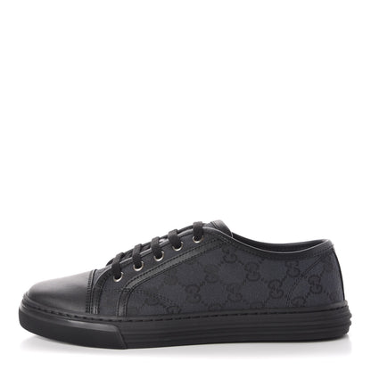 Gucci GG Monogram Calfskin Womens Low Top Sneakers 38 Piombo Black 1 of 8