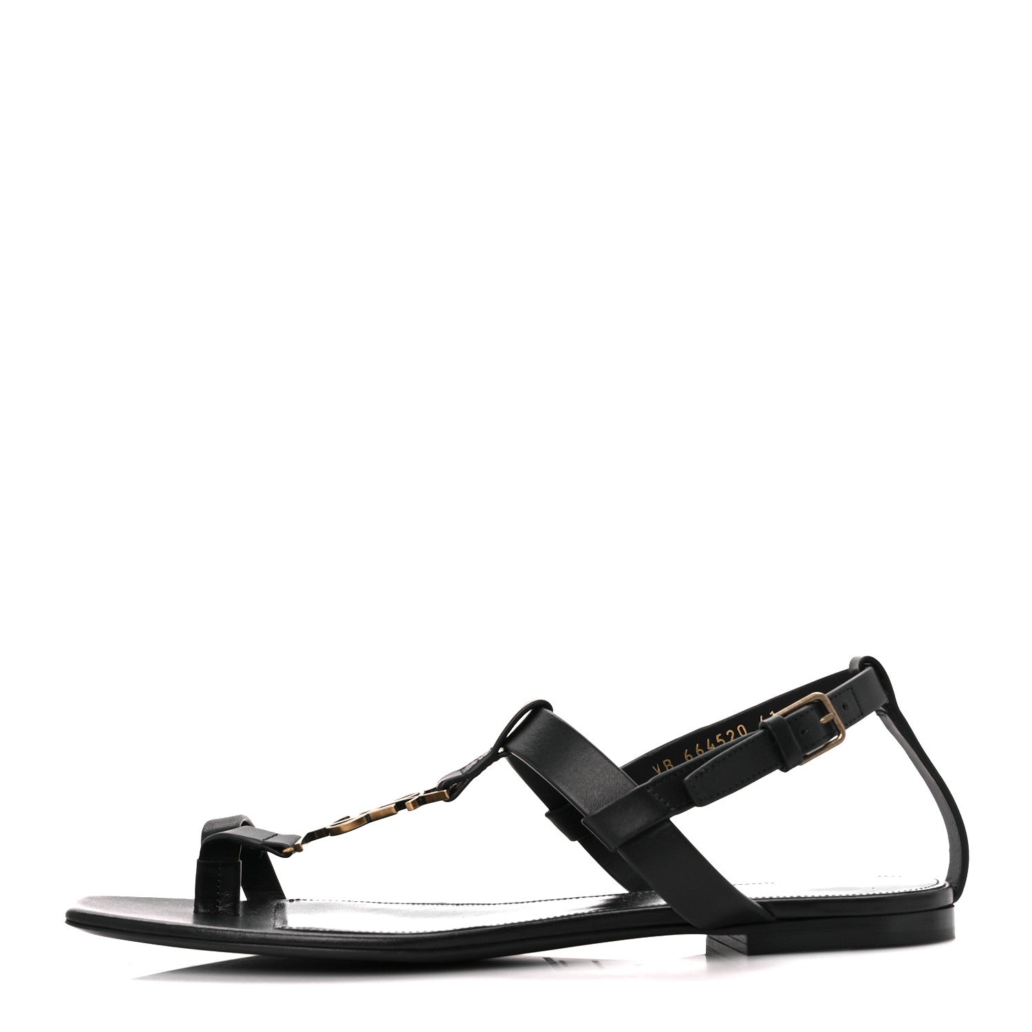 Saint Laurent Calfskin Cassandra Monogram Sandals 41 Black 1 of 9