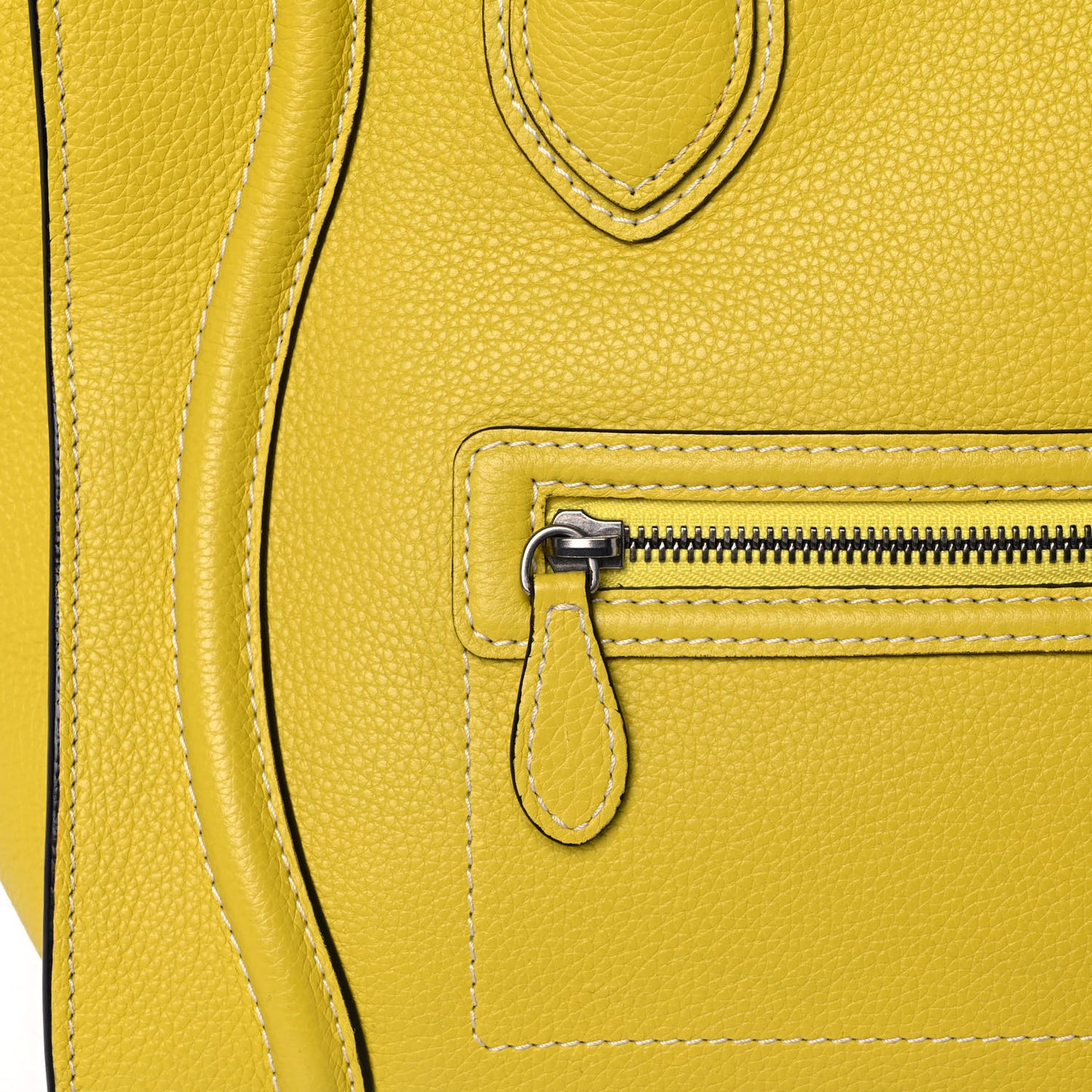 Drummed Calfskin Mini Luggage Citron