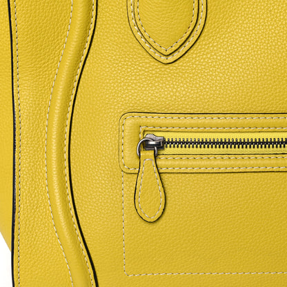 Celine Drummed Calfskin Mini Luggage Citron 9 of 13