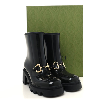 Gucci Rubber Womens Horsebit Ankle Boots 36 Black 8 of 8