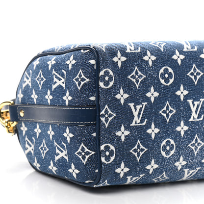 Louis Vuitton Monogram Jacquard Denim Speedy Bandouliere 25 Bleu 8 of 9
