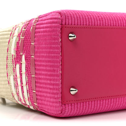 Christian Dior Raffia Medium Lady Dior Pink 10 of 14