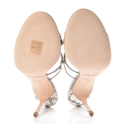 Jimmy Choo Elaphe Ness Triangle Sandals 38 Natural 7 of 10