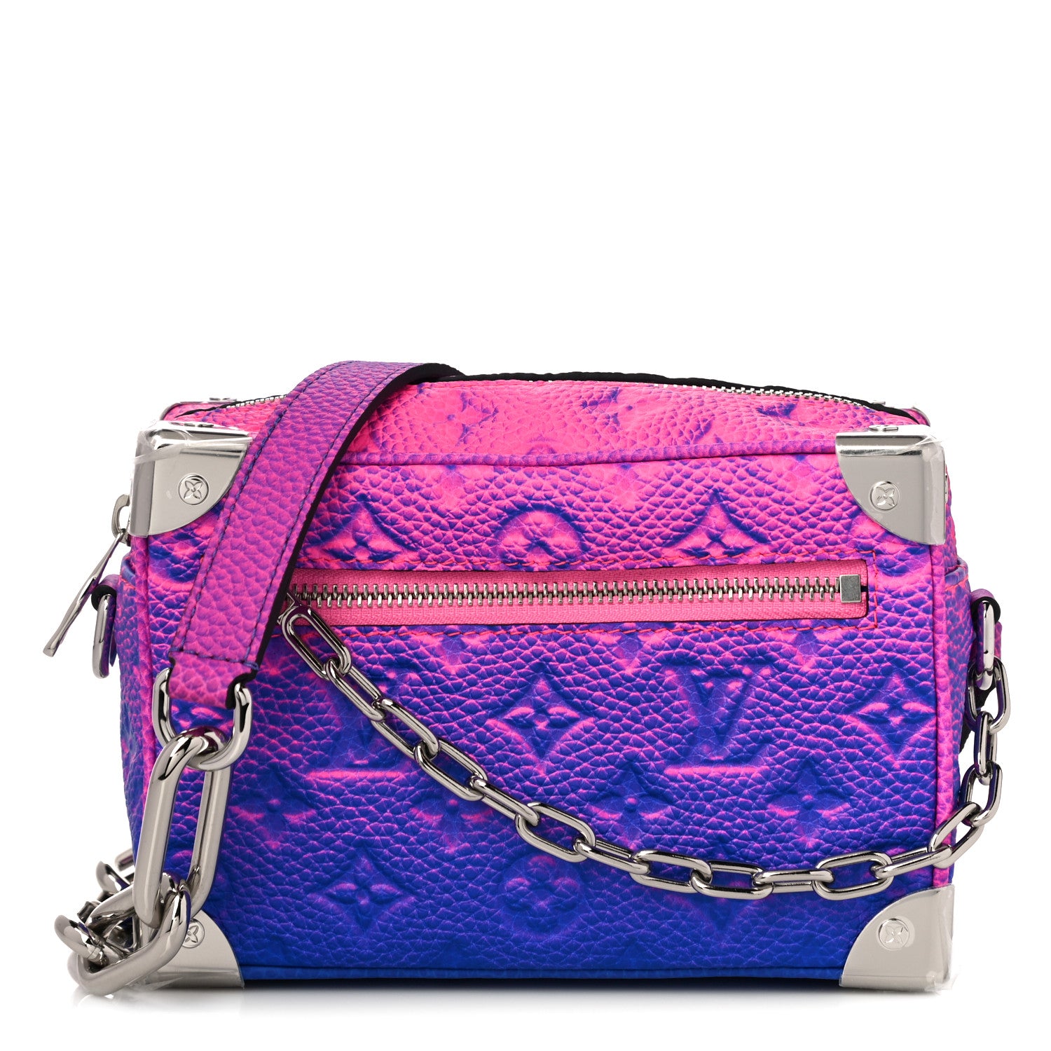 Louis Vuitton Taurillon Illusion Mini Soft Trunk Bleu Rose 1 of 9